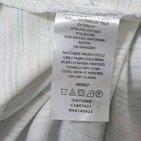 Loft Women's Long Sleeve Heather Grey Ivory Button Up Relax Fit Office Sz Small - Picture 6 of 7